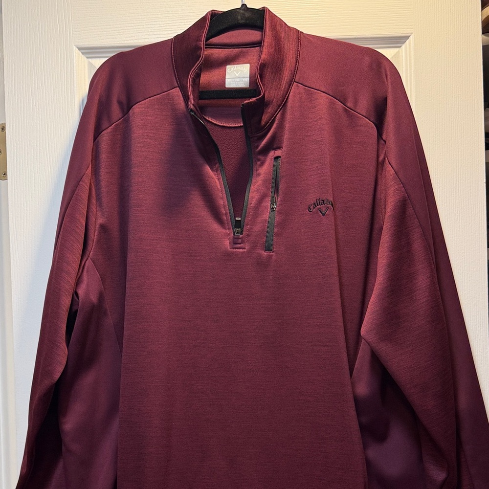 Callaway Burgundy 1/4 Zip Golf Pullover